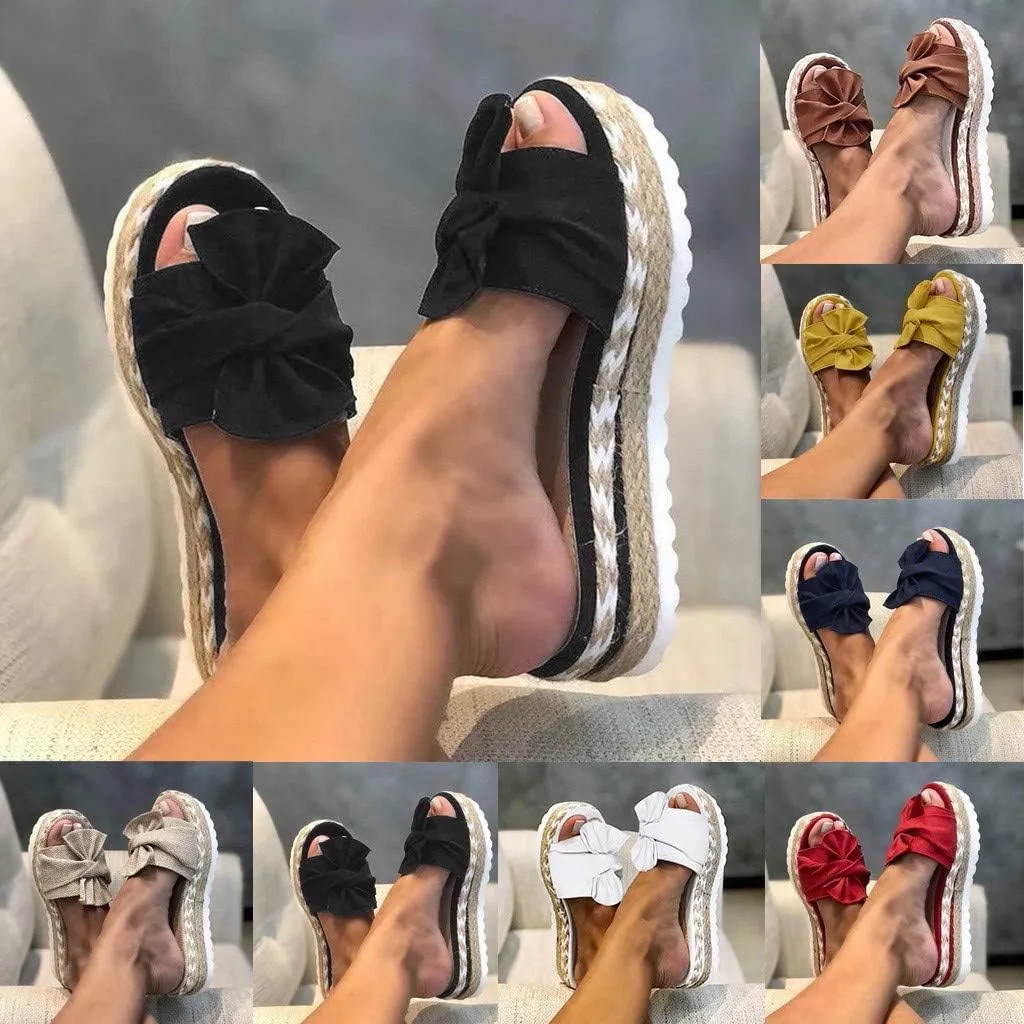 Eduavar Wedge Sandals for Women, Women's Sandals Summer Beach Sandals Floral Shoes Casual Ring Toe Flat Sandals