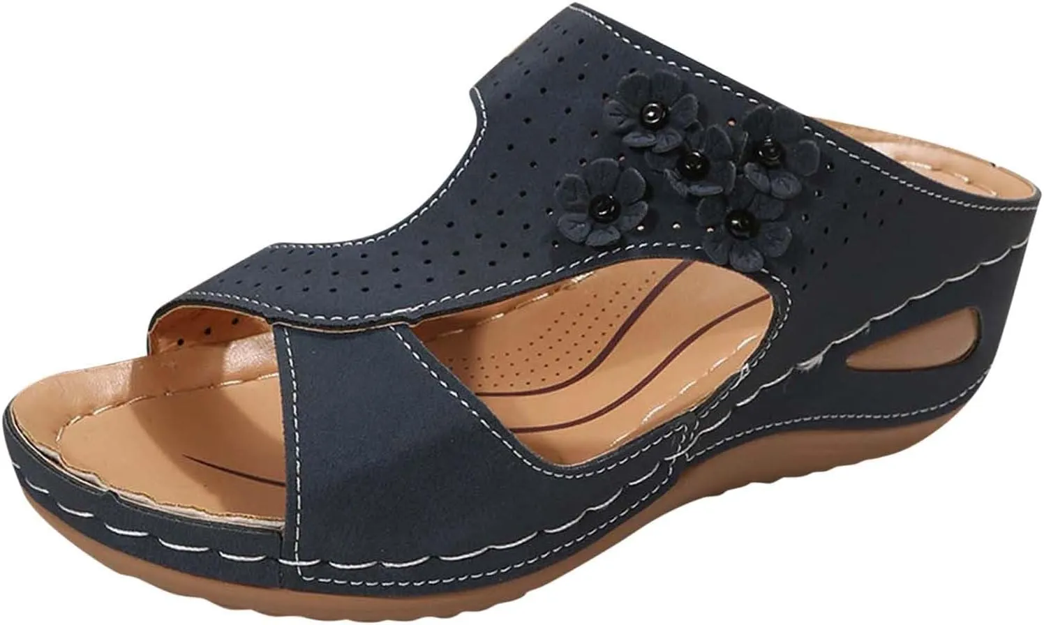 Eduavar Womens Sandals Dressy, Sandals Women Comfortable Sandals Slippers Open Toe Wedge Sandals with Arch Support