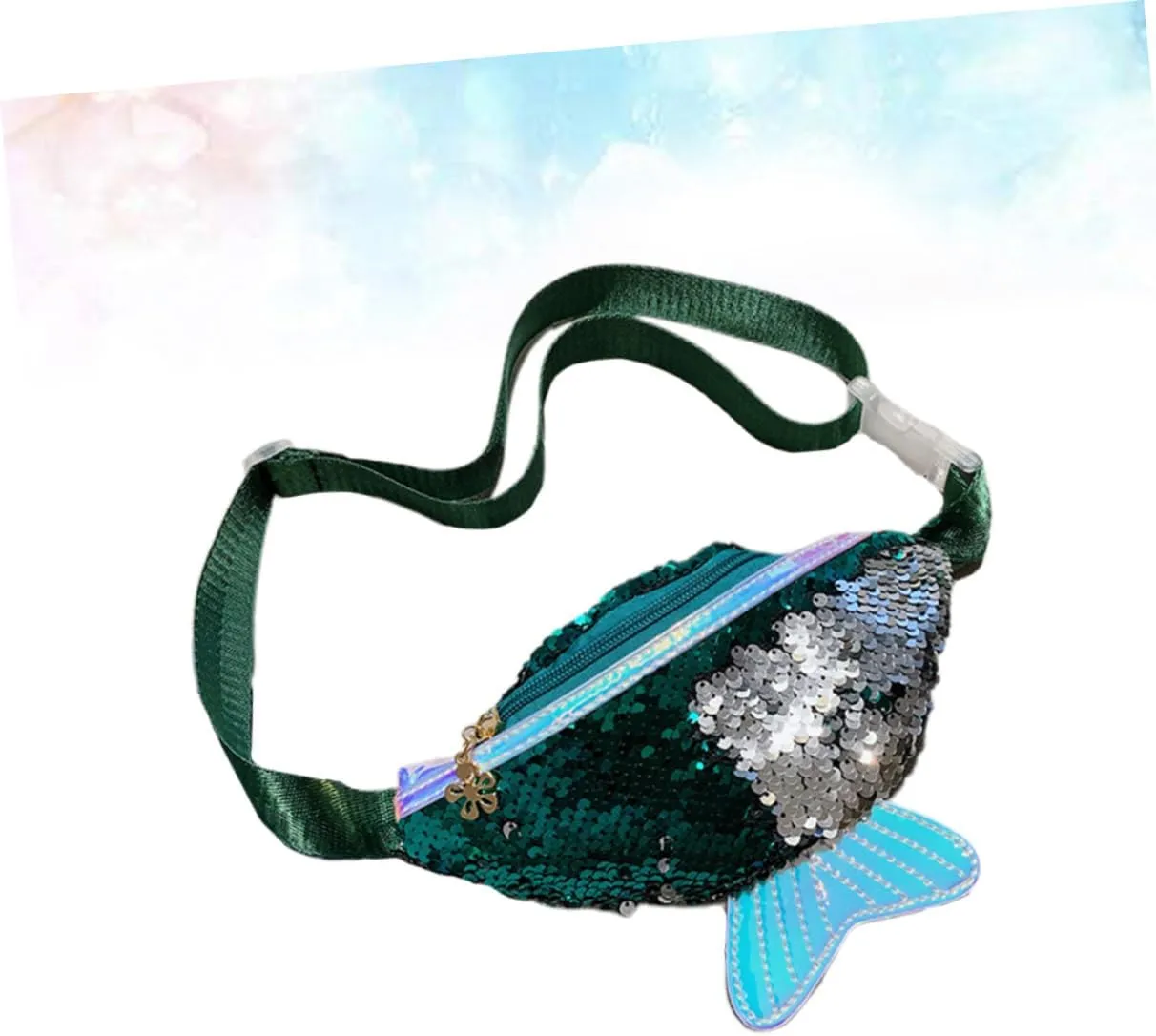 Elegant Fish Tail Waist Pouch Sequins Women's Bag for Sports Hiking Travel
