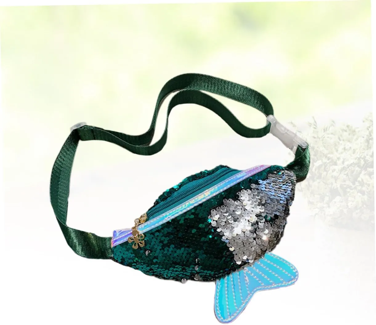 Elegant Fish Tail Waist Pouch Sequins Women's Bag for Sports Hiking Travel