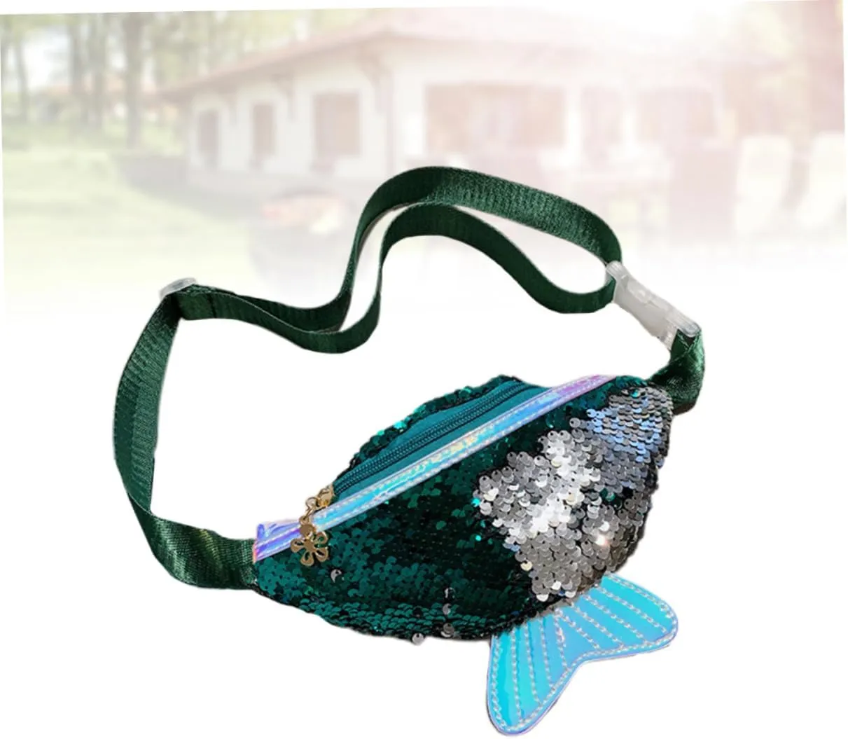 Elegant Fish Tail Waist Pouch Sequins Women's Bag for Sports Hiking Travel