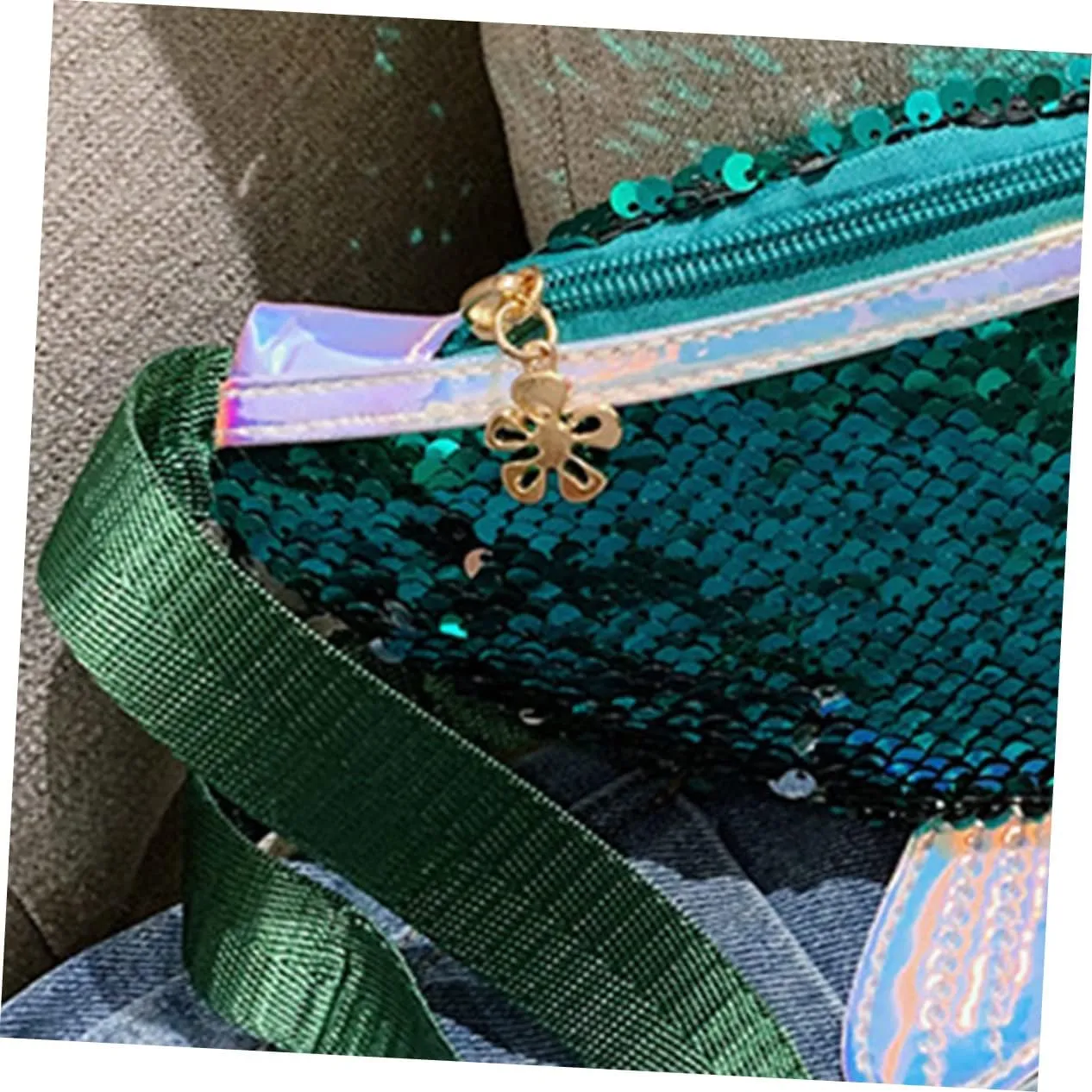 Elegant Fish Tail Waist Pouch Sequins Women's Bag for Sports Hiking Travel