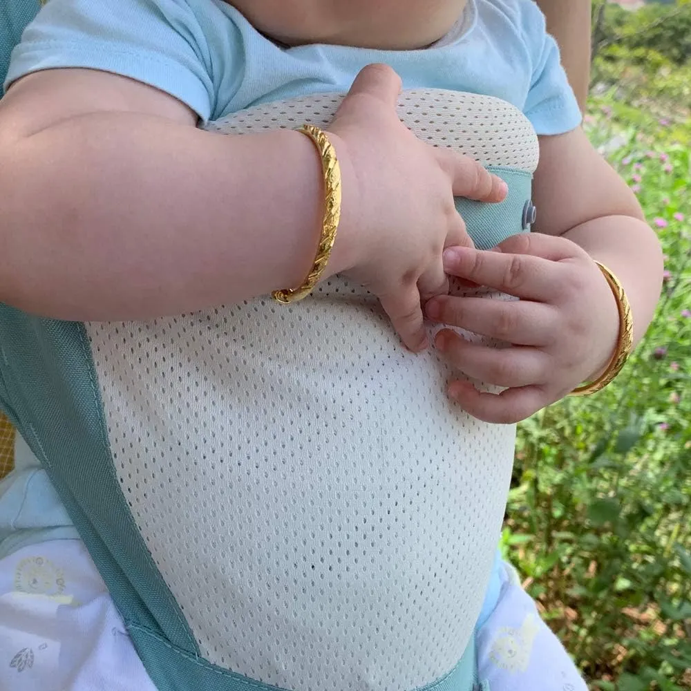 Ethlyn 2pcs/lot 18K Gold Plated Stars Kids Lucky Bangles &bracelets Birthday Christmas Gifts for baby boys and girls