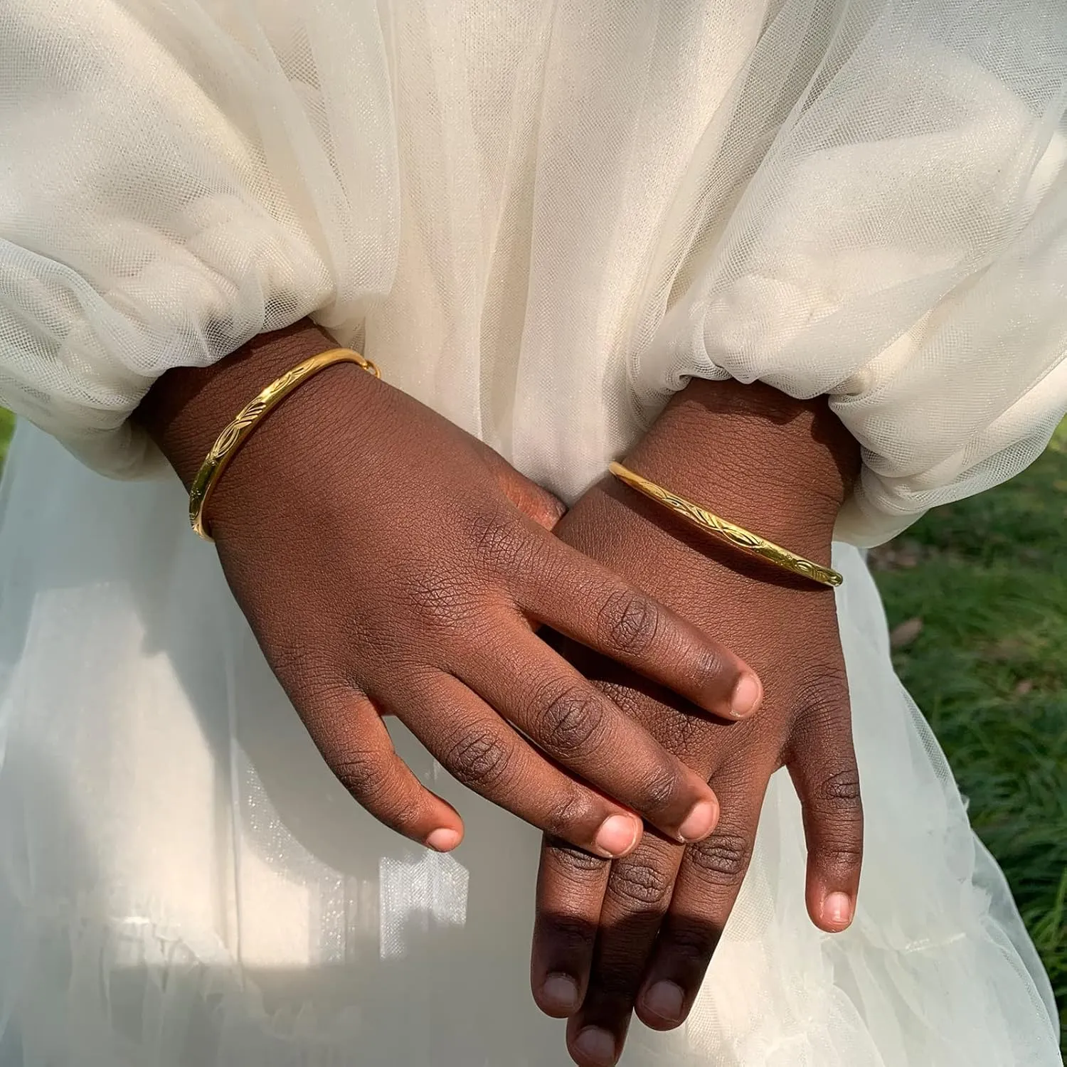 Ethlyn 2pcs/lot 18K Gold Plated Stars Kids Lucky Bangles &bracelets Birthday Christmas Gifts for baby boys and girls