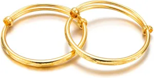 Ethlyn 2pcs/lot 18K Gold Plated Stars Kids Lucky Bangles &bracelets Birthday Christmas Gifts for baby boys and girls