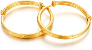 Ethlyn 2pcs/lot Baby Bracelet for infant Girls Boys 18K Gold Plated Kids Baby Expandable Adjustable Bangles &bracelets Birthday Christmas Gifts