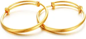 Ethlyn Christmas Gifts for baby for 2pcs/lot 18K Gold Plated Glossy Expandable Charm Bangles &bracelets for 12months children
