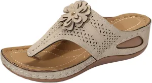 Flip Flops for Women with Arch Support Orthopedic Sandals Non Slip Wedge Sandals Summer Vintage Orthotic Thong Flip Flops Dressy Summer Beach Shoes