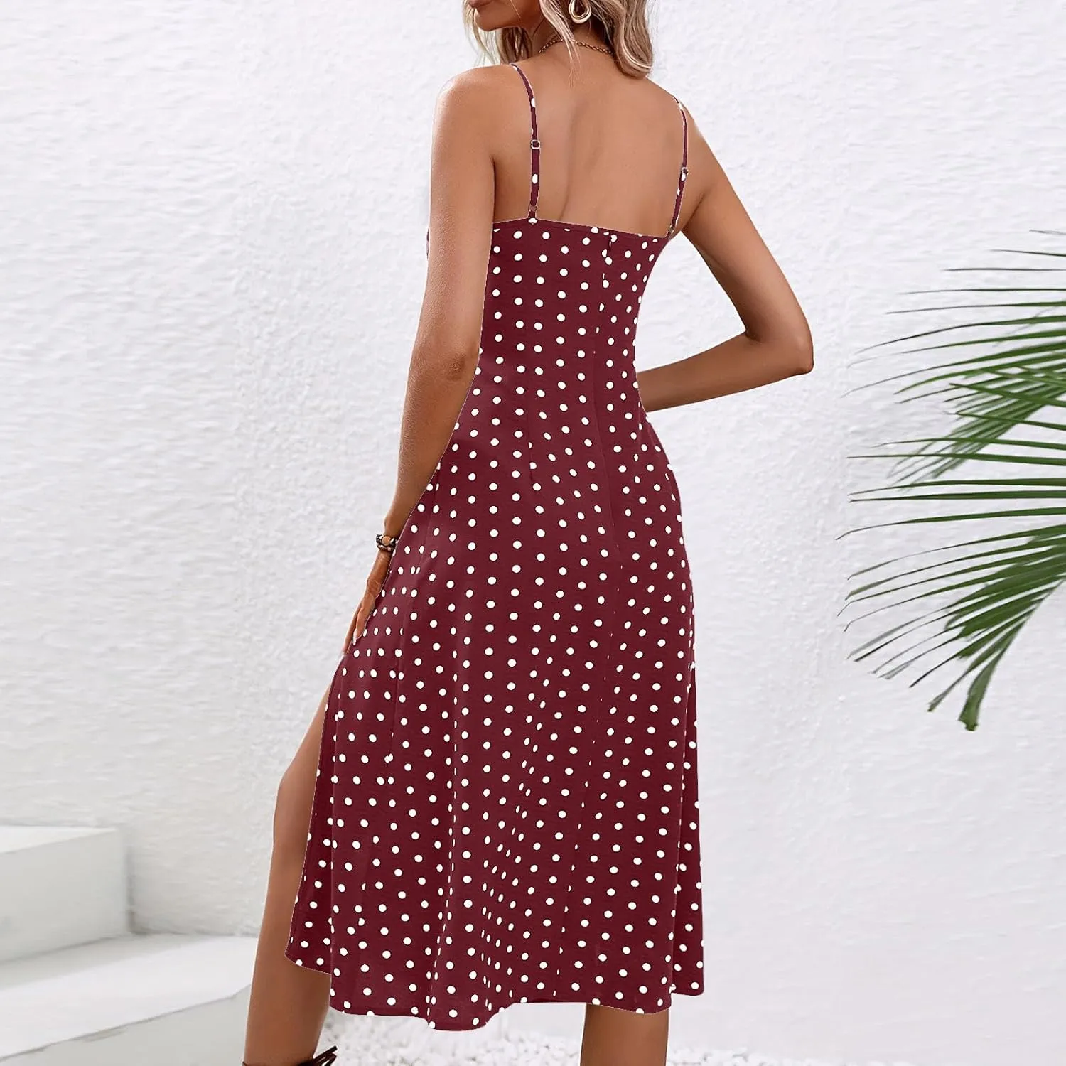 Floral Print Dresses for Women Boho Dress Short Sleeve Square Neck Split Midi Dresses Spaghetti Strap Dresses 2025