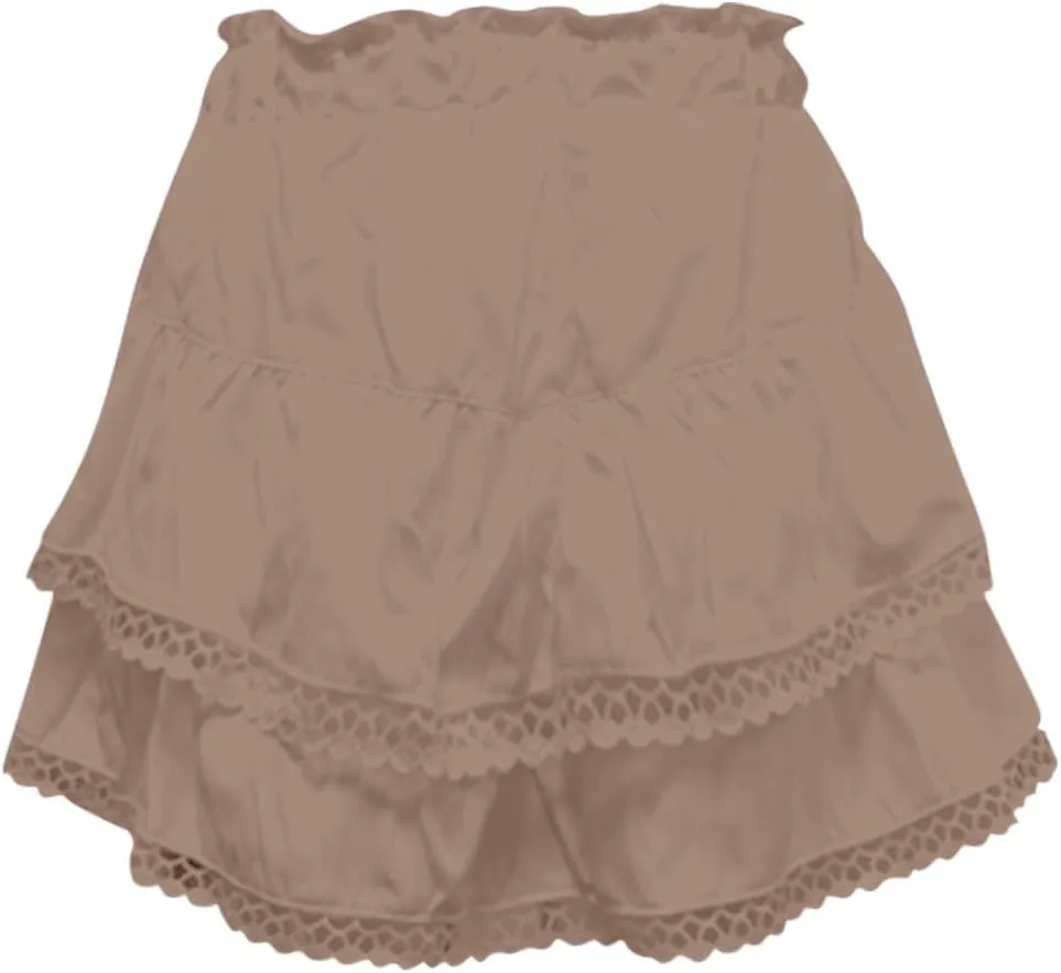 Flowy Shorts for Women Casual Boho Ruffle Tiered Solid Color Skorts High Waist Mini Skirts Golf Tennis Summer Skirt