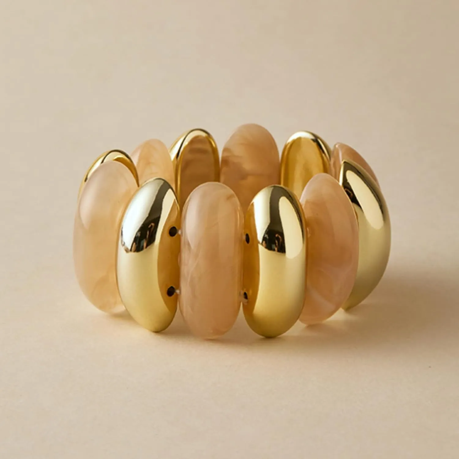 FUNOJOY Gold Chunky Bangle Bracelets for Women Colorful Stretch Resin Bracelet Wide Irregular Bangles for Women Beach Jewelry
