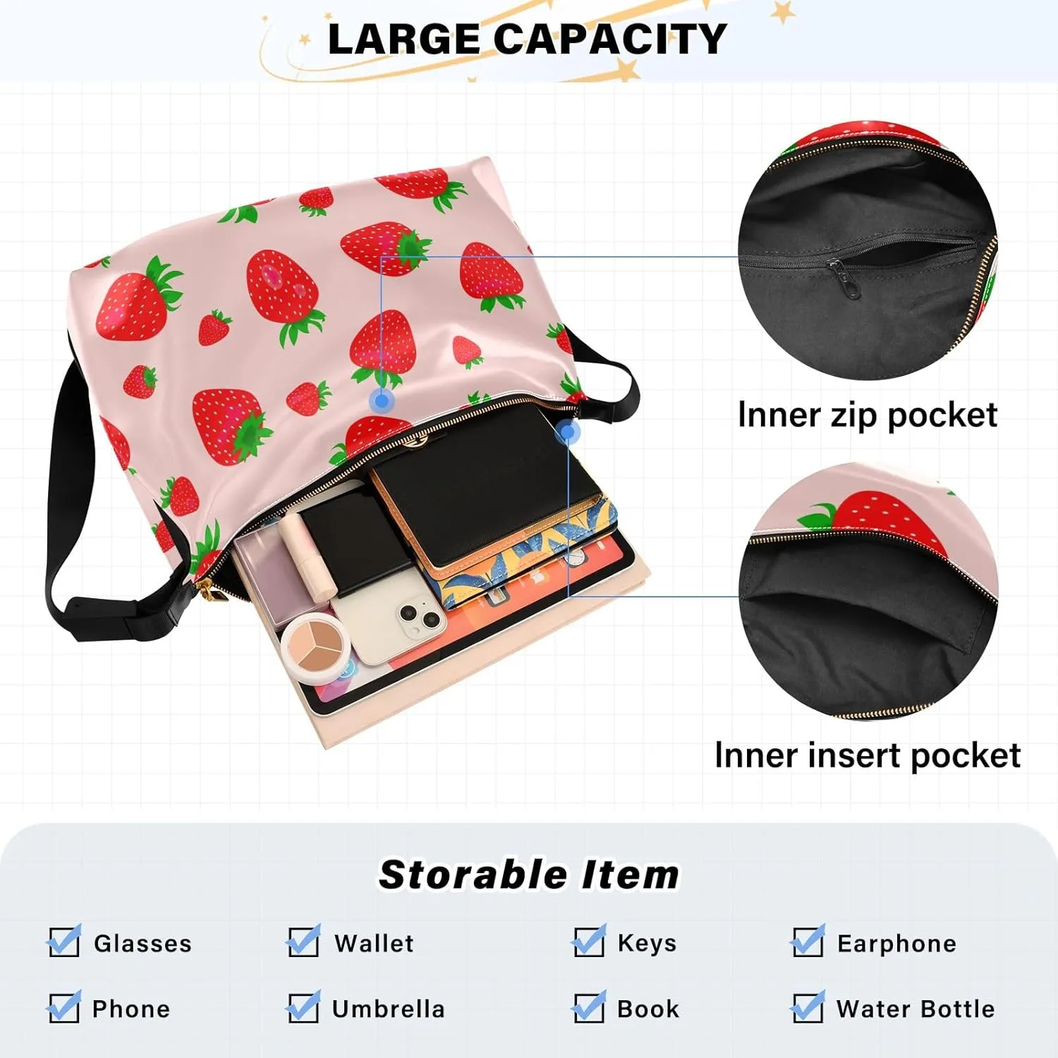 GAIGEO Fantasy Underwater World Shoulder Strap Bag, Shoulder Bag, Mens Leather Crossbody Bags