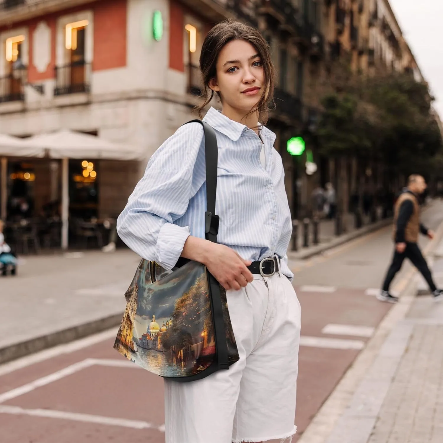 GAIGEO Lighthouse and Boats Crossbody Leather Shoulder Bag, Womens Shoulder Bags Crossbody, Large Bag with Zipper and Pockets