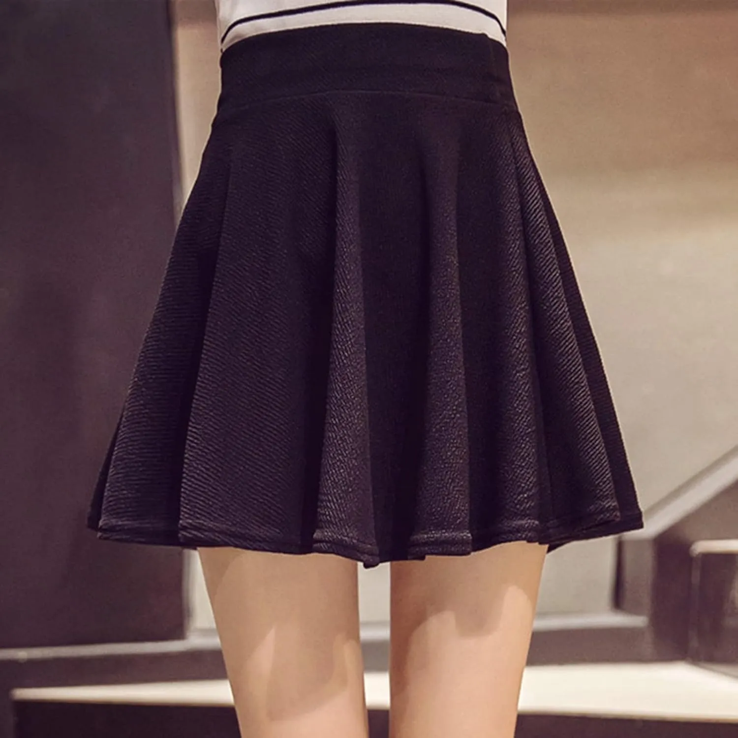 Generic Skirt for Women Midi Knee Length Loose Fit Crochet High Cut A Line Knit Plain Skirt Women 2024 Fashion