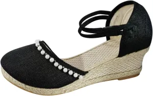 Gibobby Espadrille Wedge,Womens Wedges Sandals Espadrilles Platform Closed Toe Ankle Strap Slingback Summer Casual Sandals