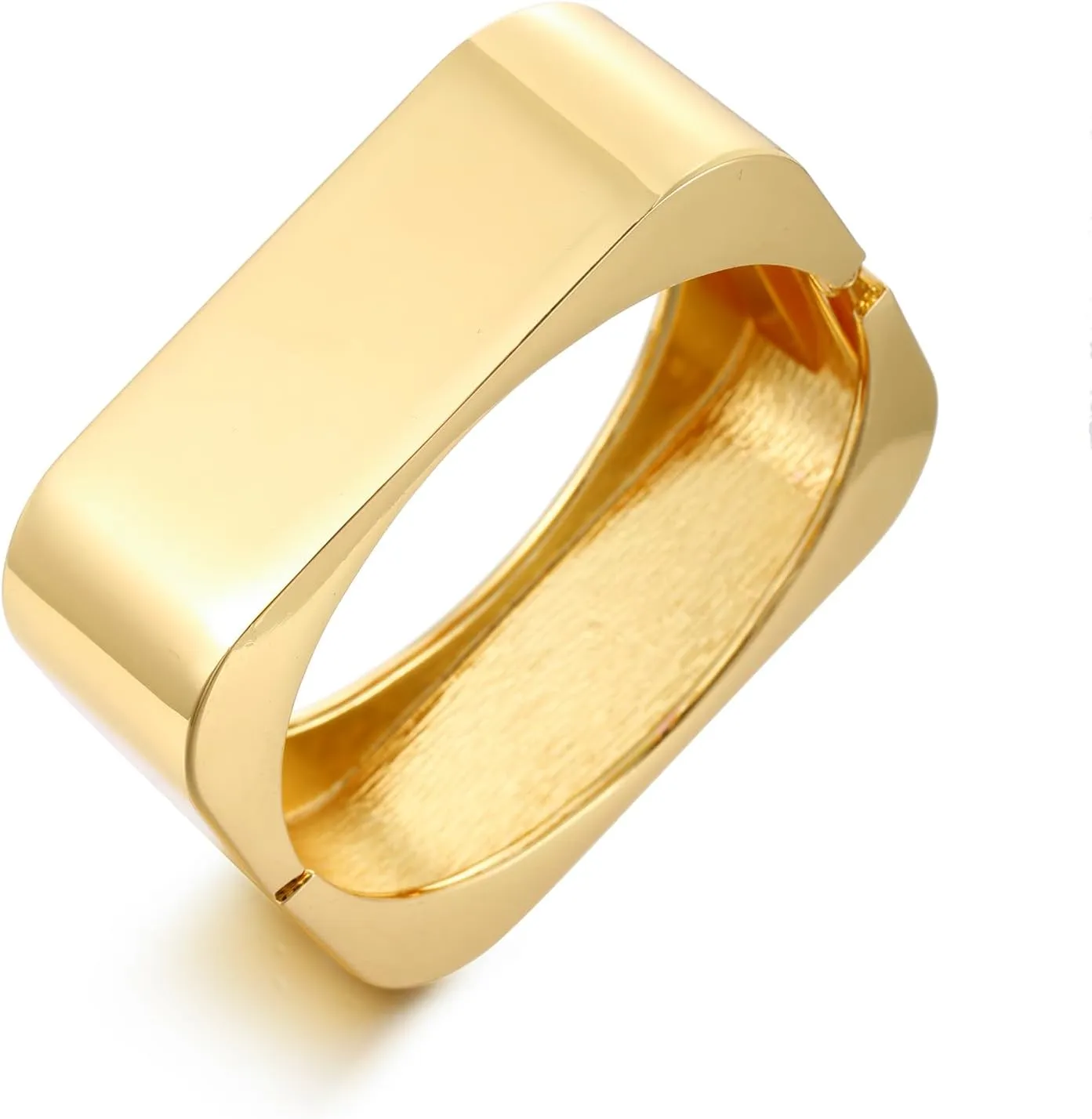 Gold Chunky Bangle Bracelets for Women Simple Twisted Textured Cuff Bangle Wide Square Bangle Bracelet Minimalist Bracelet