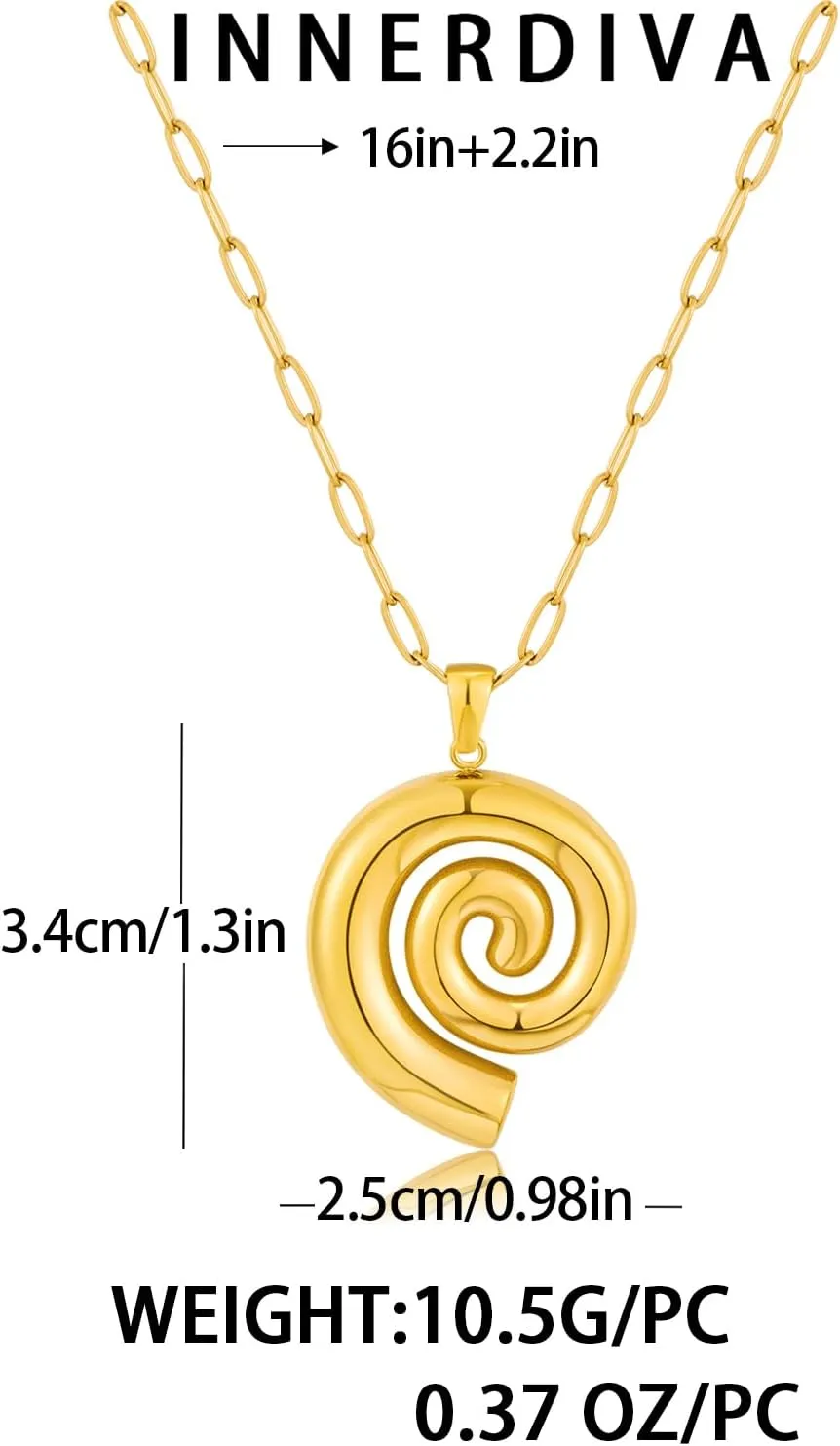 Gold Seashell Pendent Necklace Bohemian Necklaces Summer Beach Necklaces for Women