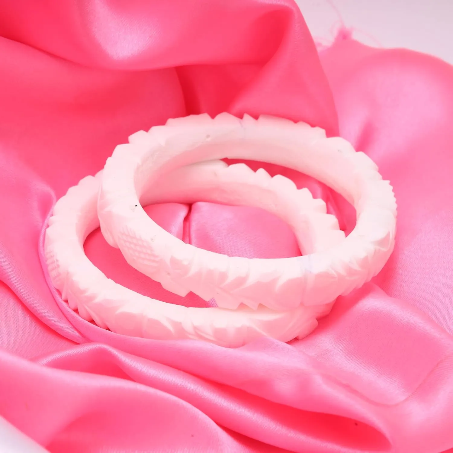 Handcrafted White Color Original Conch Sea Shell Bangles Plain Shakha Pola Bangle Set of 2 Gift For Her Women Jewelry Indian Bangle Bracelets Kangan