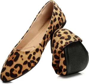 HEAWISH Women??s Black Flats Shoes Comfortable Suede Pointed Toe Slip On Casual Ballet Flats Dress Shoes Nude Flats