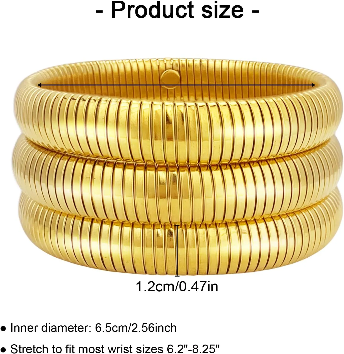 HIIXHC 18K Gold Plated Bracelets Set for Women Flexible Snake Chain Stackable Bracelets Wristband Bangle Chunky Bracelets for Women
