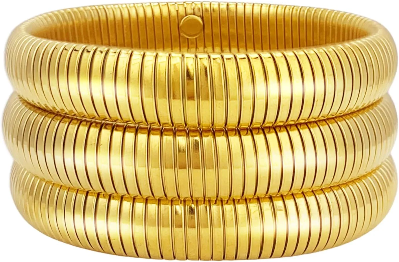 HIIXHC 18K Gold Plated Bracelets Set for Women Flexible Snake Chain Stackable Bracelets Wristband Bangle Chunky Bracelets for Women