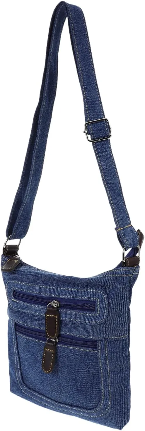 Homoyoyo Retro Denim Square Bag Women's Shoulder Tote for Cellphone Wallet Id Card