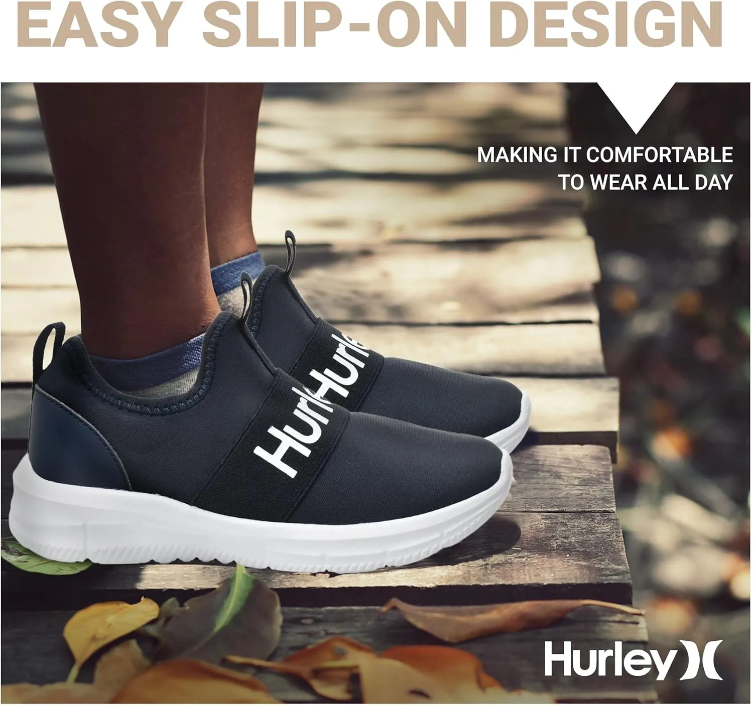 Hurley Camby Kids Slip On Canvas Sneakers ??Low Cut Skateboarding Shoes for Kids, Running, Walking, Breathable Sports Shoes for Boys and Girls