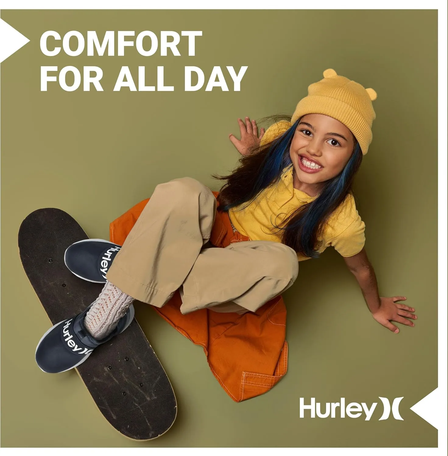 Hurley Camby Kids Slip On Canvas Sneakers ??Low Cut Skateboarding Shoes for Kids, Running, Walking, Breathable Sports Shoes for Boys and Girls
