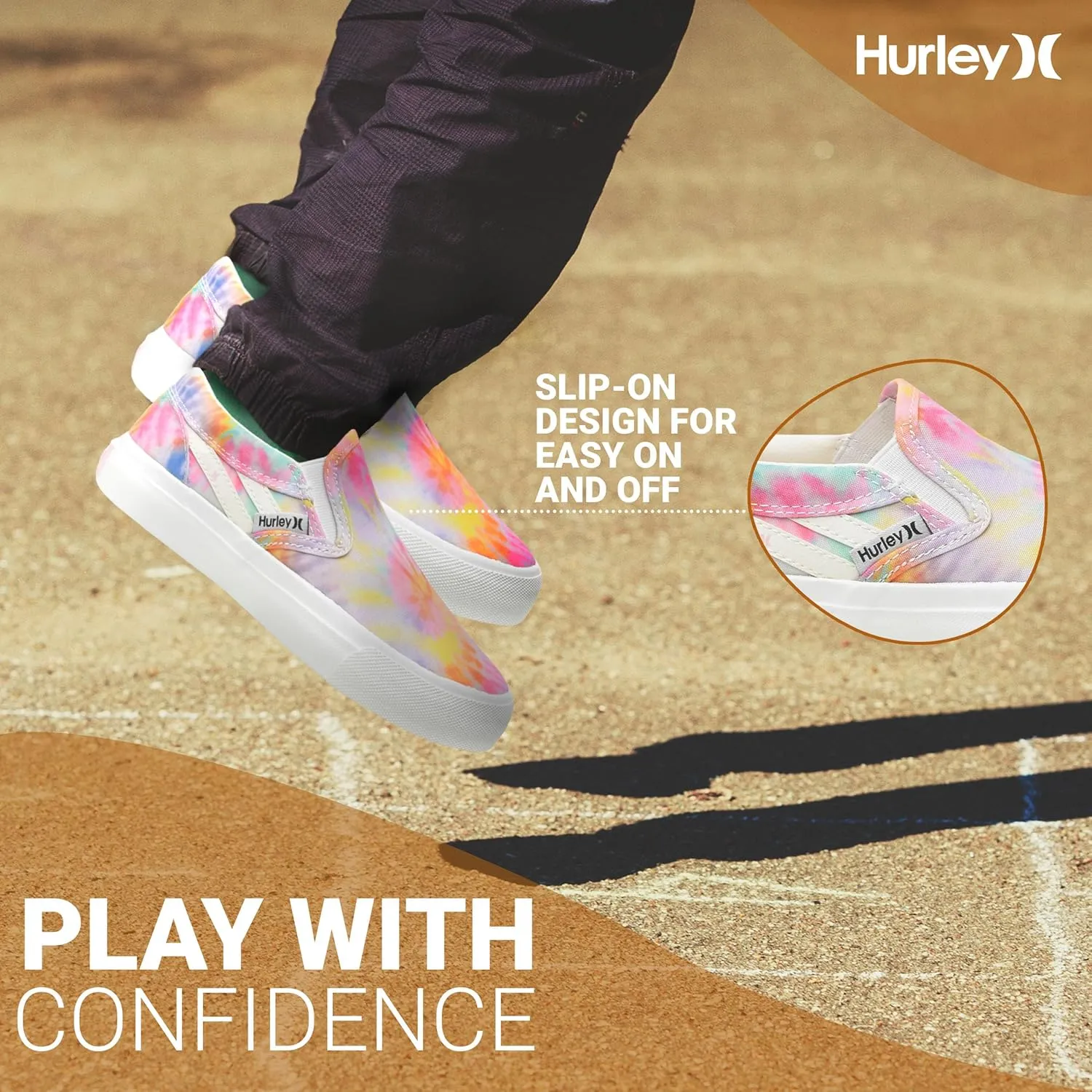 Hurley Kids Canvas Slip On Sneakers ??Low Cut Skateboarding Shoes for Kids, Sports Shoes for Boys and Girls, Casual Sneakers