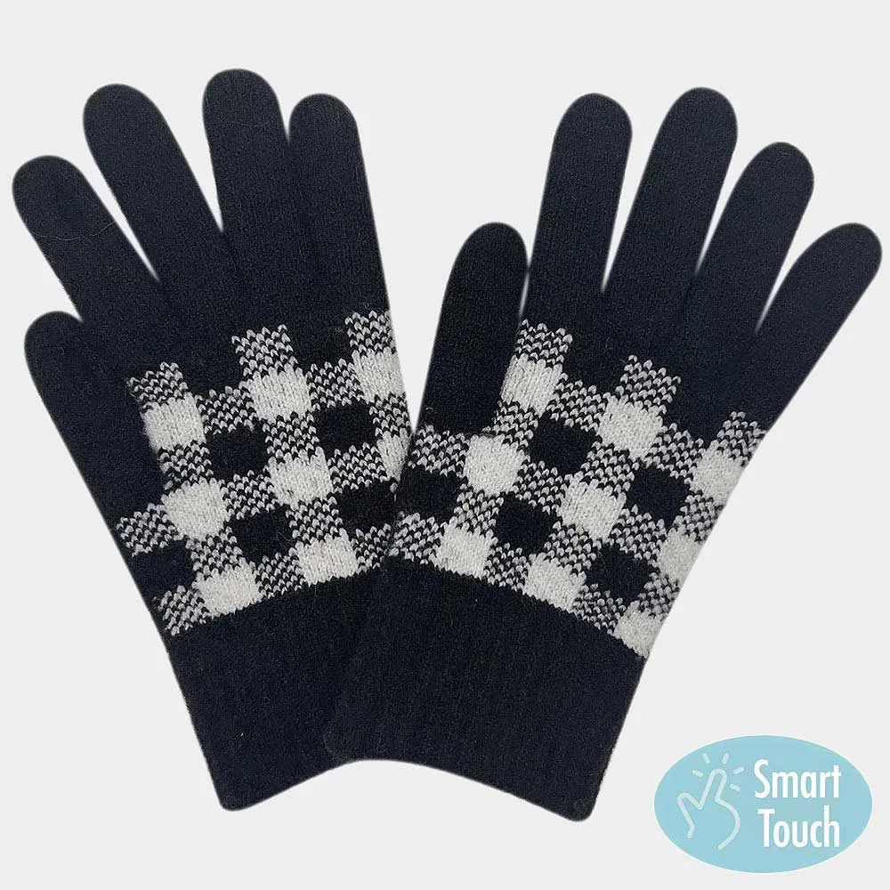 iLLASPARKZ Buffalo Check Smart Touch Gloves