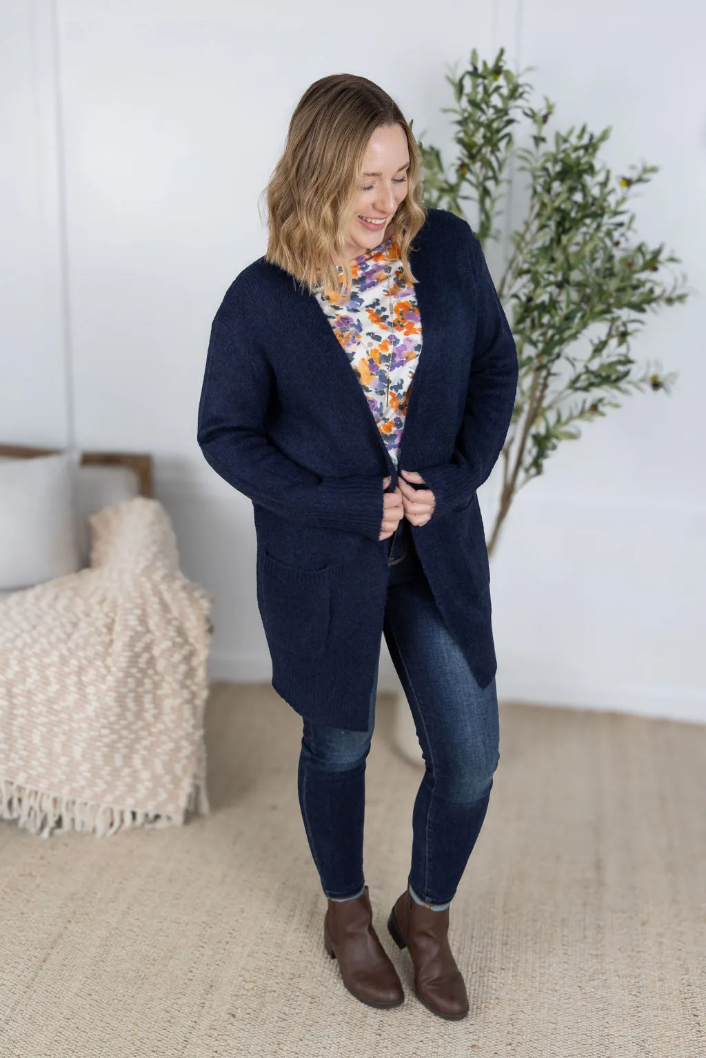 IN PRODUCTION Madison Cozy Cardigan - Navy