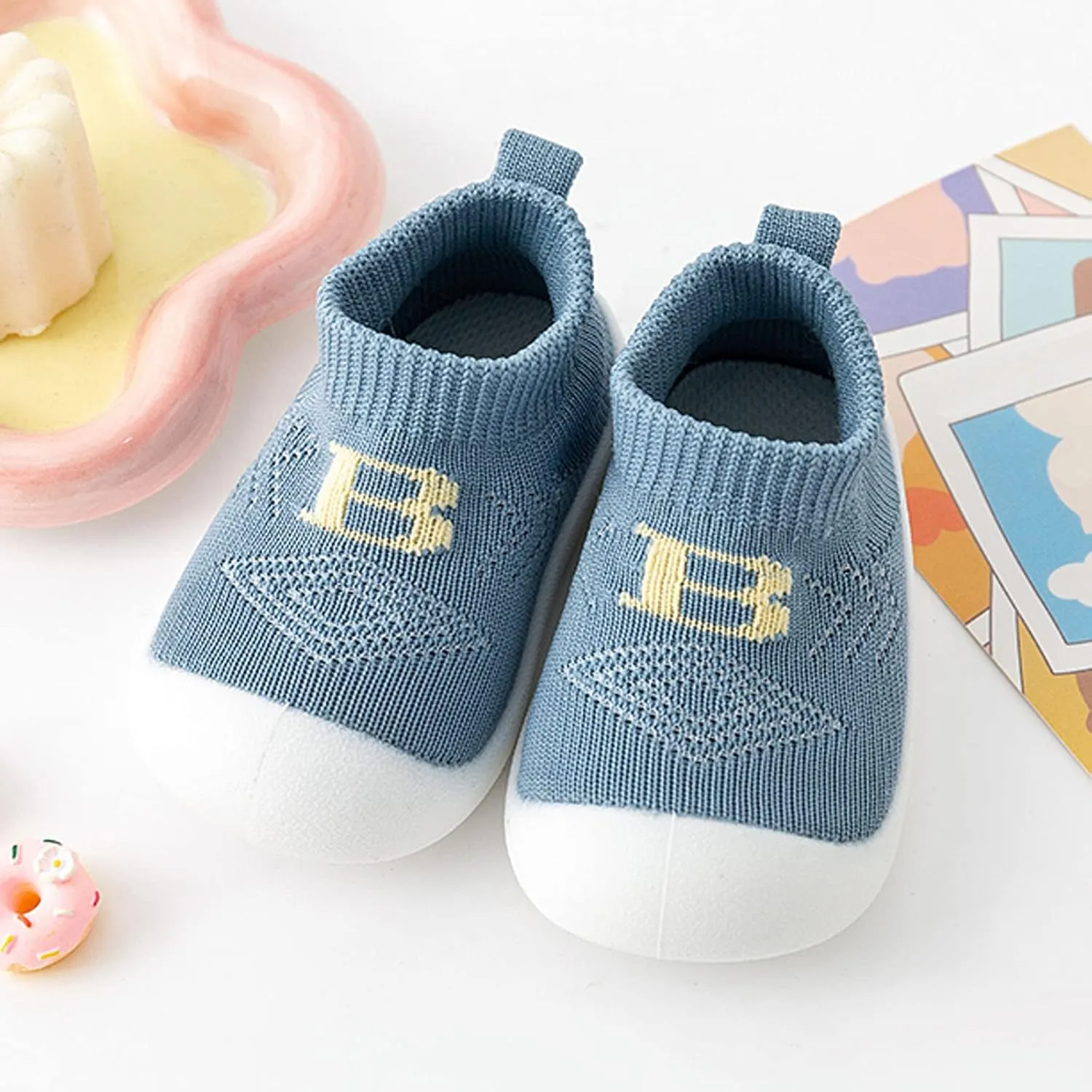 Infant Girls Boys Kids Leisure Shoes Letter Prints Mesh Soft Bottom Breathable Slip On Sport Shoes Socks Shoes Pineapple Infant Shoes