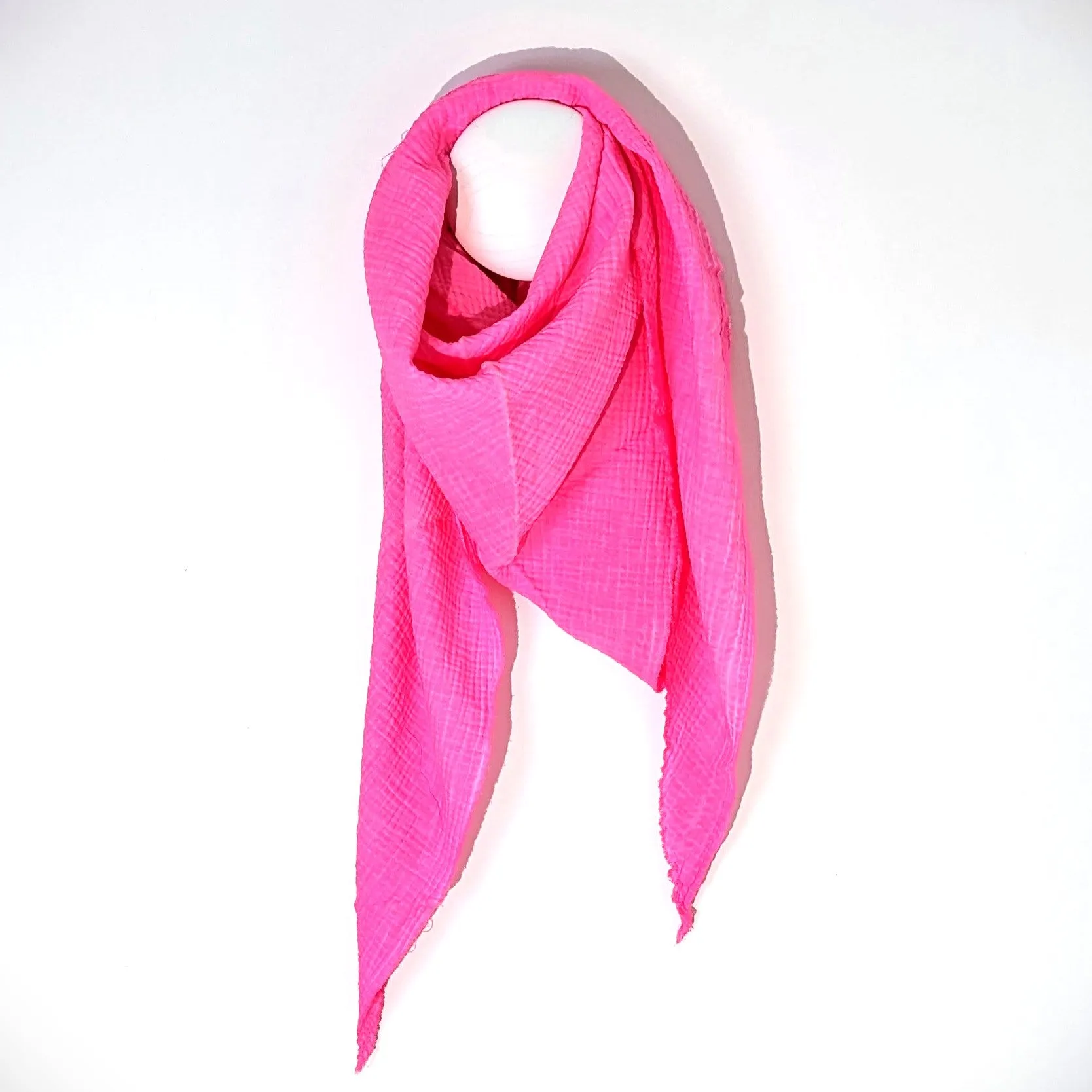 Italian cotton raw edge plain scarf