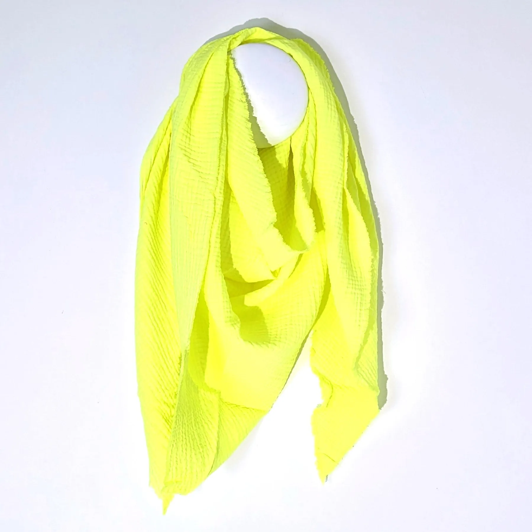 Italian cotton raw edge plain scarf