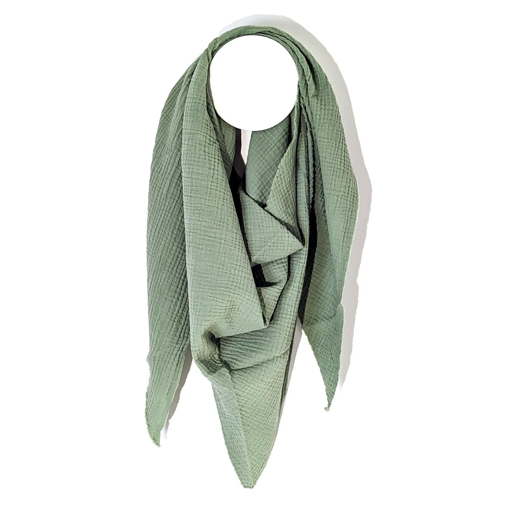 Italian cotton raw edge plain scarf