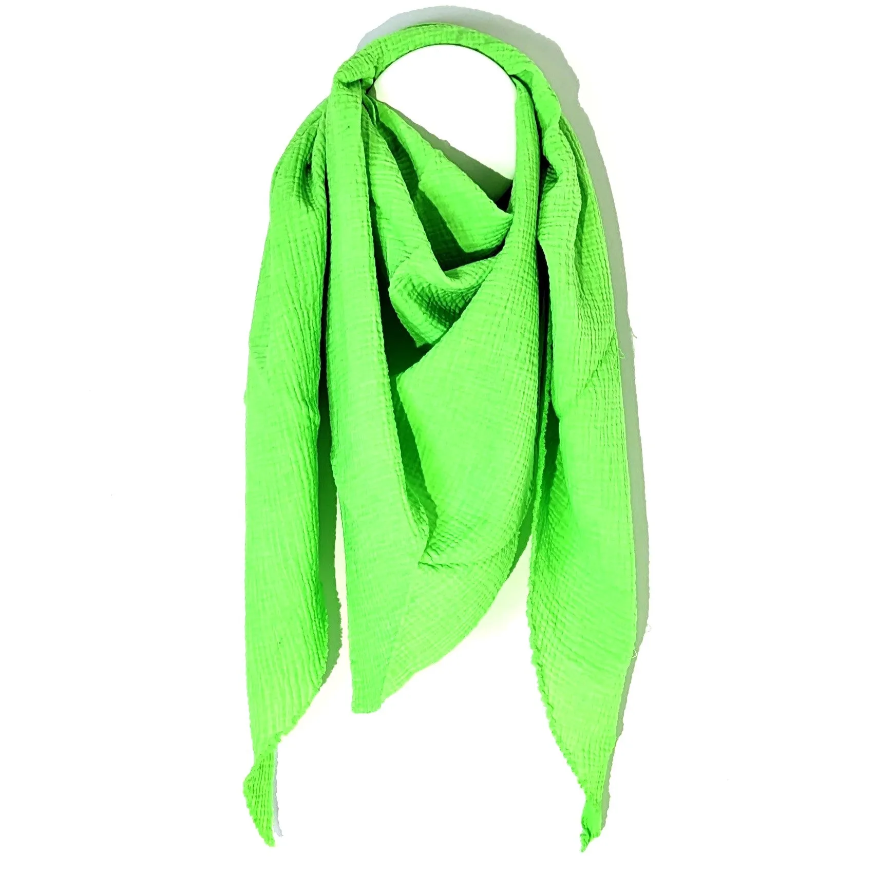 Italian cotton raw edge plain scarf