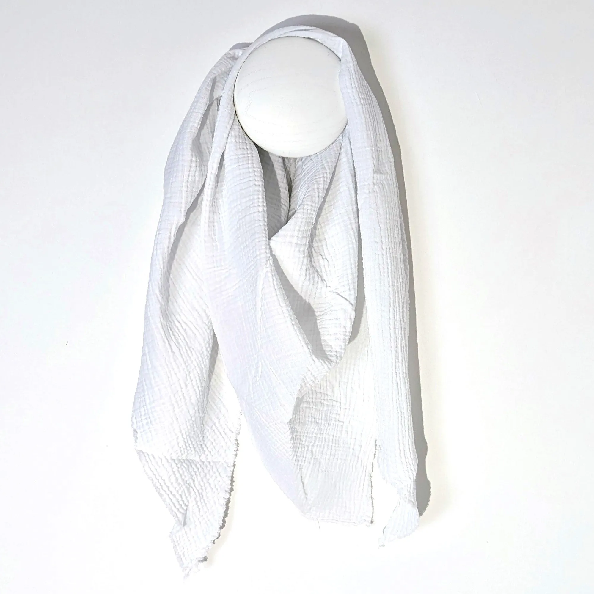 Italian cotton raw edge plain scarf