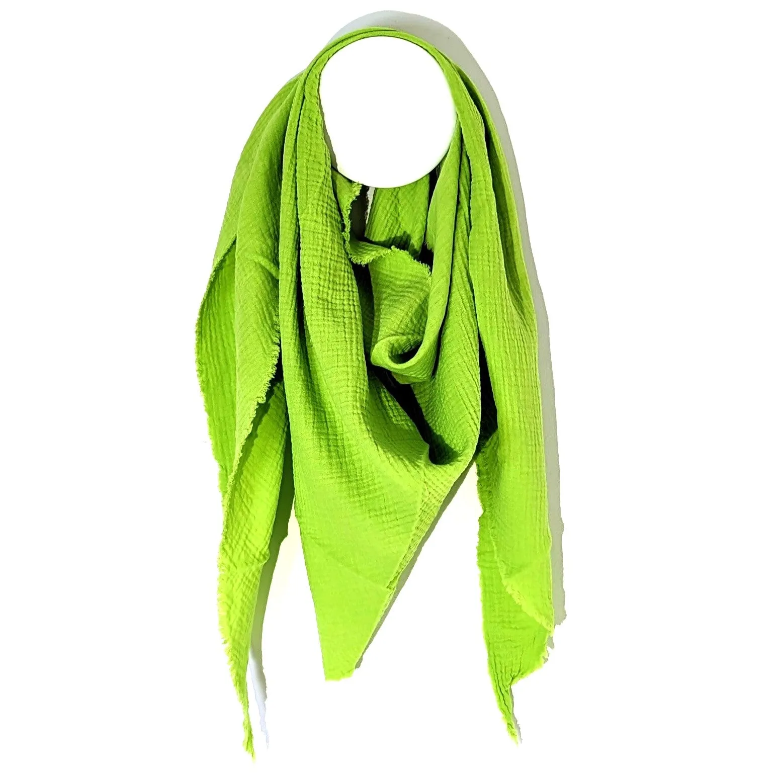 Italian cotton raw edge plain scarf