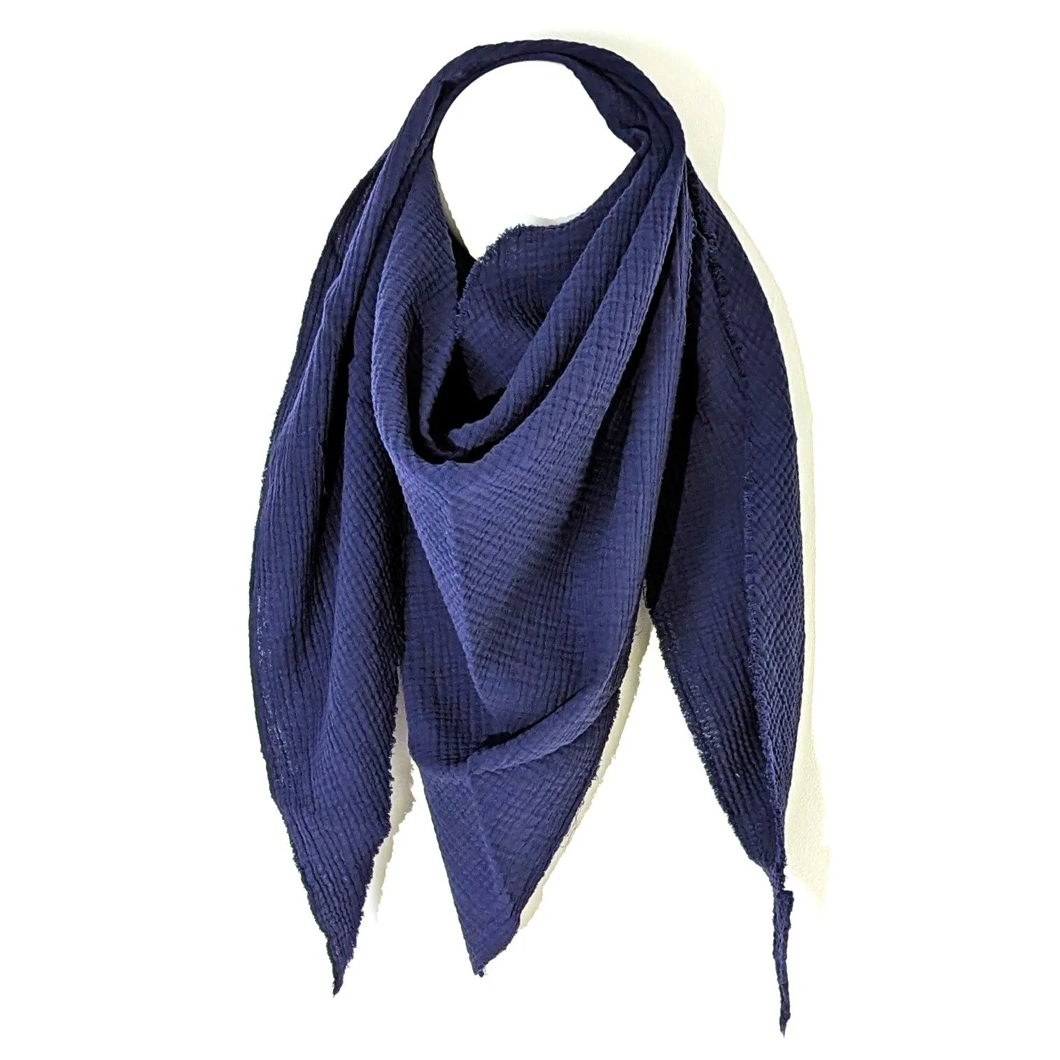 Italian cotton raw edge plain scarf