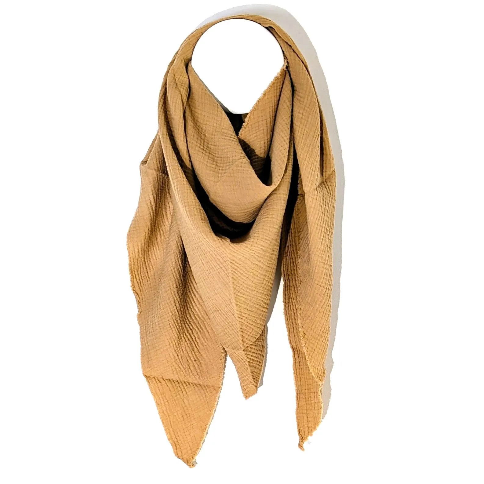 Italian cotton raw edge plain scarf