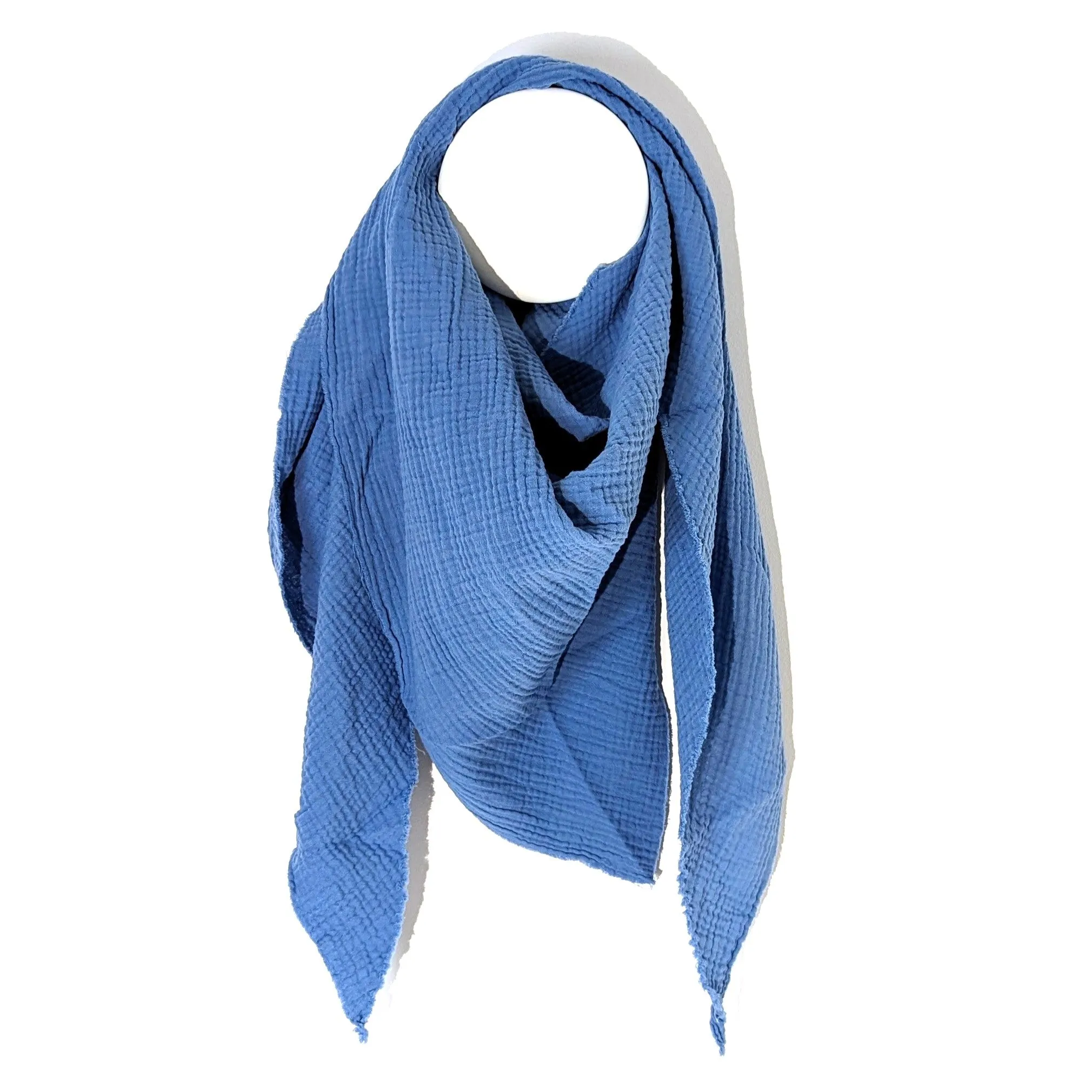 Italian cotton raw edge plain scarf