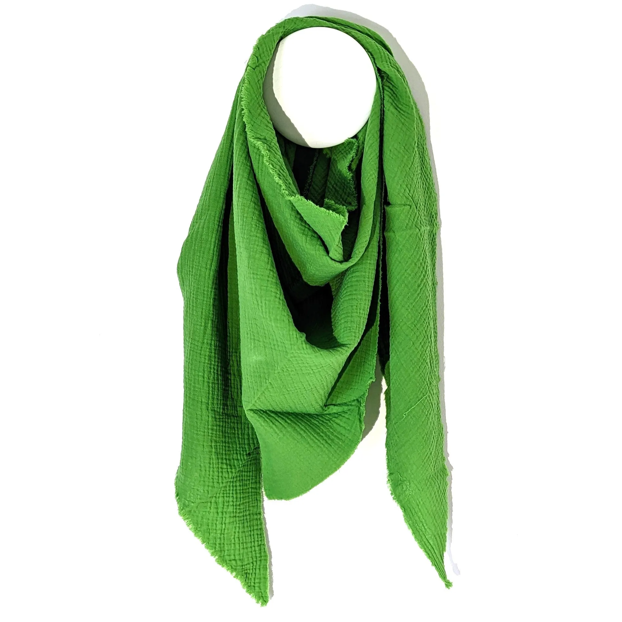 Italian cotton raw edge plain scarf