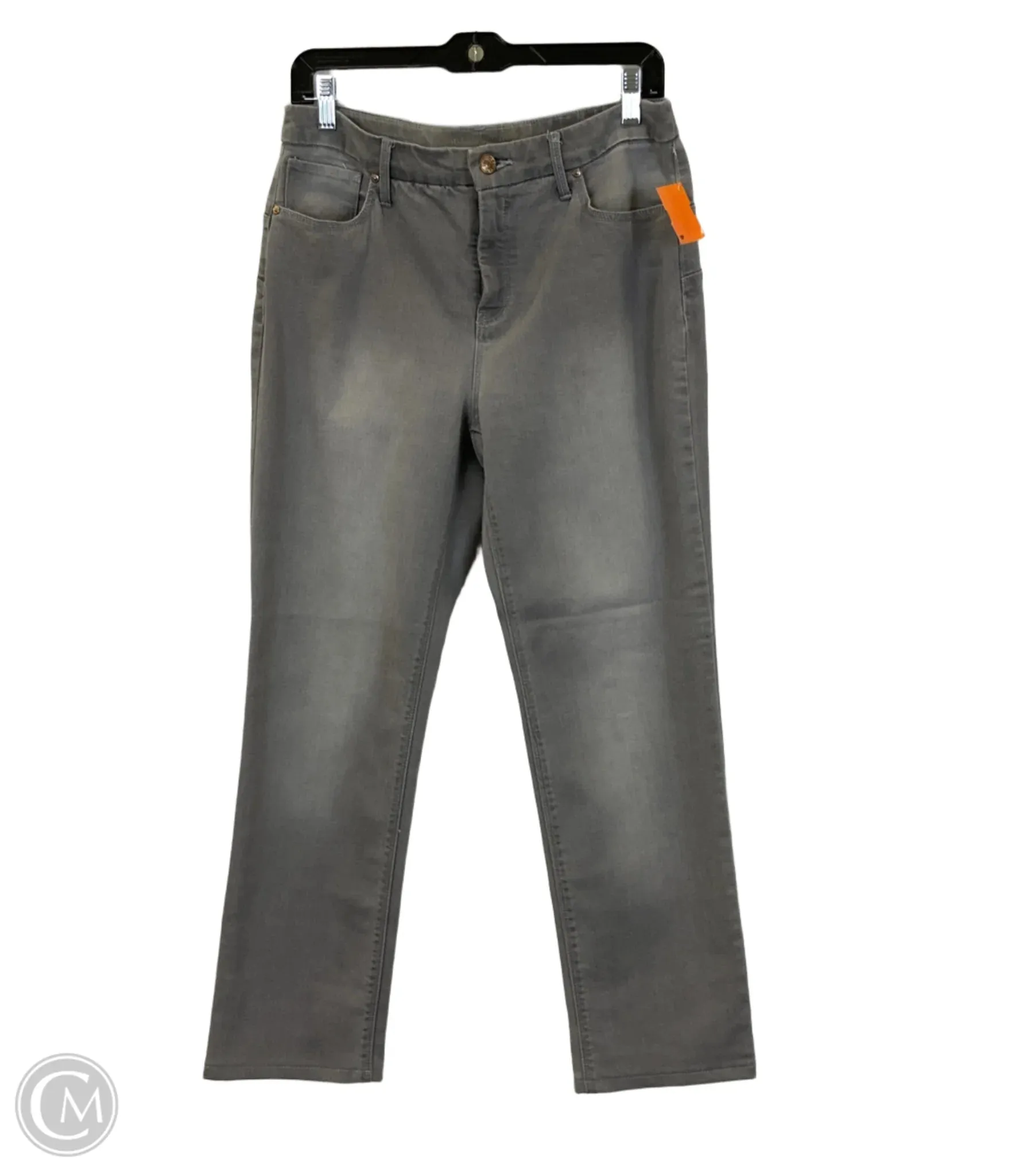 Jeans Straight By Chicos In Grey Denim, Size: M