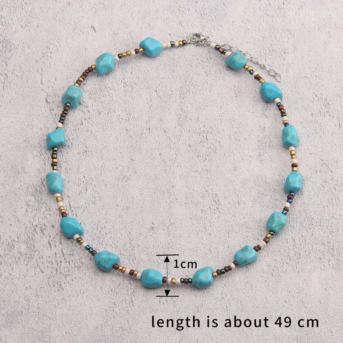 Joxevyia Colorful Beaded Necklaces for Women Turquoise Pearl Seeds Bead Necklace Summer Beach Necklaces Boho Necklaces for Women Beaded Choker Necklace