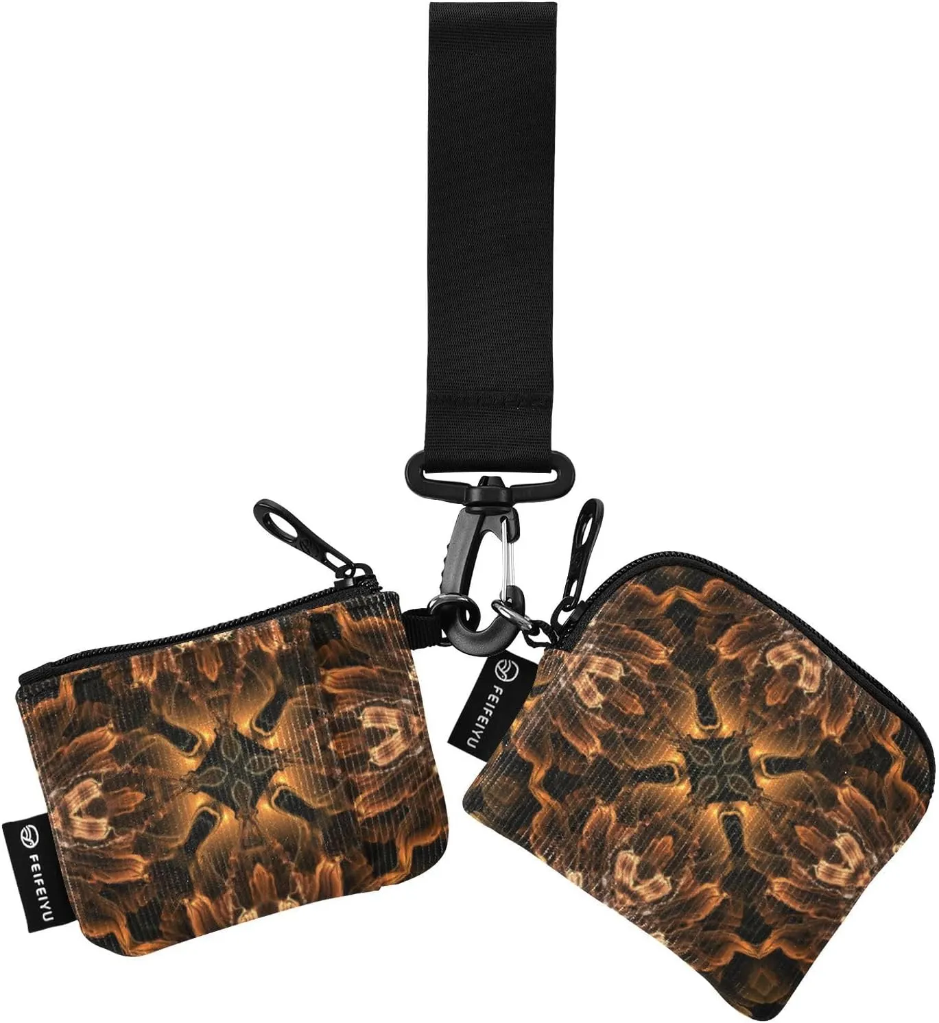 Kaleidoscope Abstract Pattern Wristlet Keychain Wallets for Women Portable Small Coin Purse