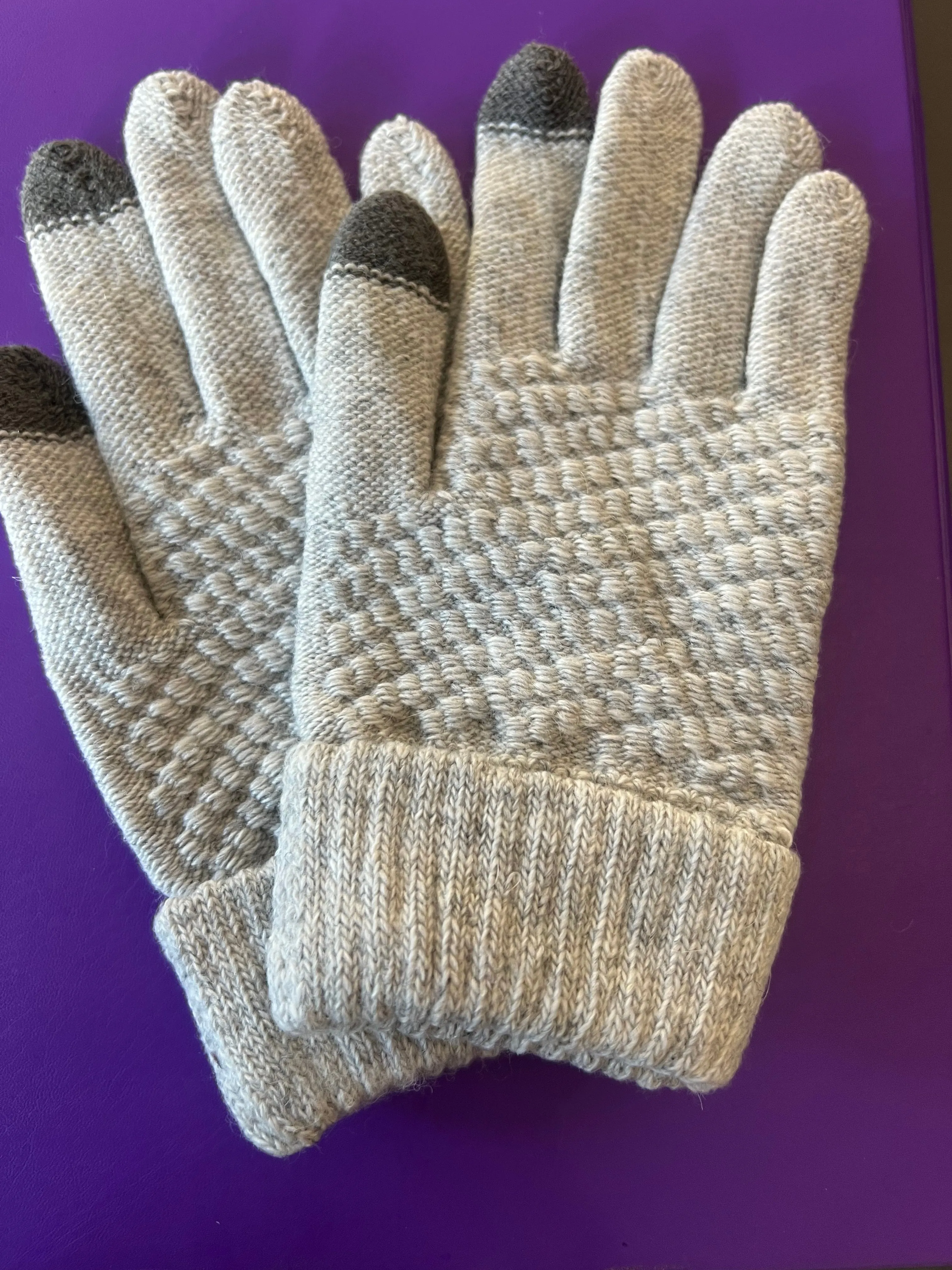 Knit Thermal Winter Gloves, Solid Colour Touch Screen Thickened Gloves