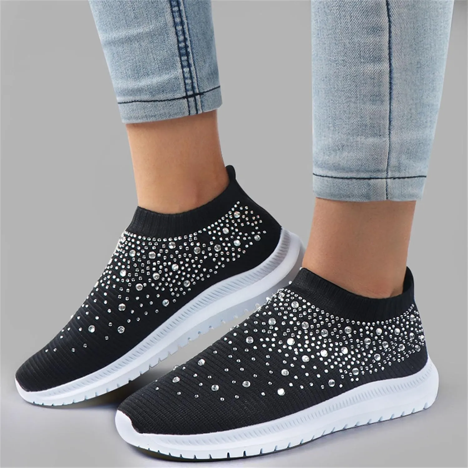 Ladmiple Gym Shoes For Women Workout Running Slip On Walking Shoes Non Slip Breathable Casual Athletic Tennis Sneakers