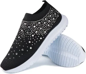 Ladmiple Gym Shoes For Women Workout Running Slip On Walking Shoes Non Slip Breathable Casual Athletic Tennis Sneakers