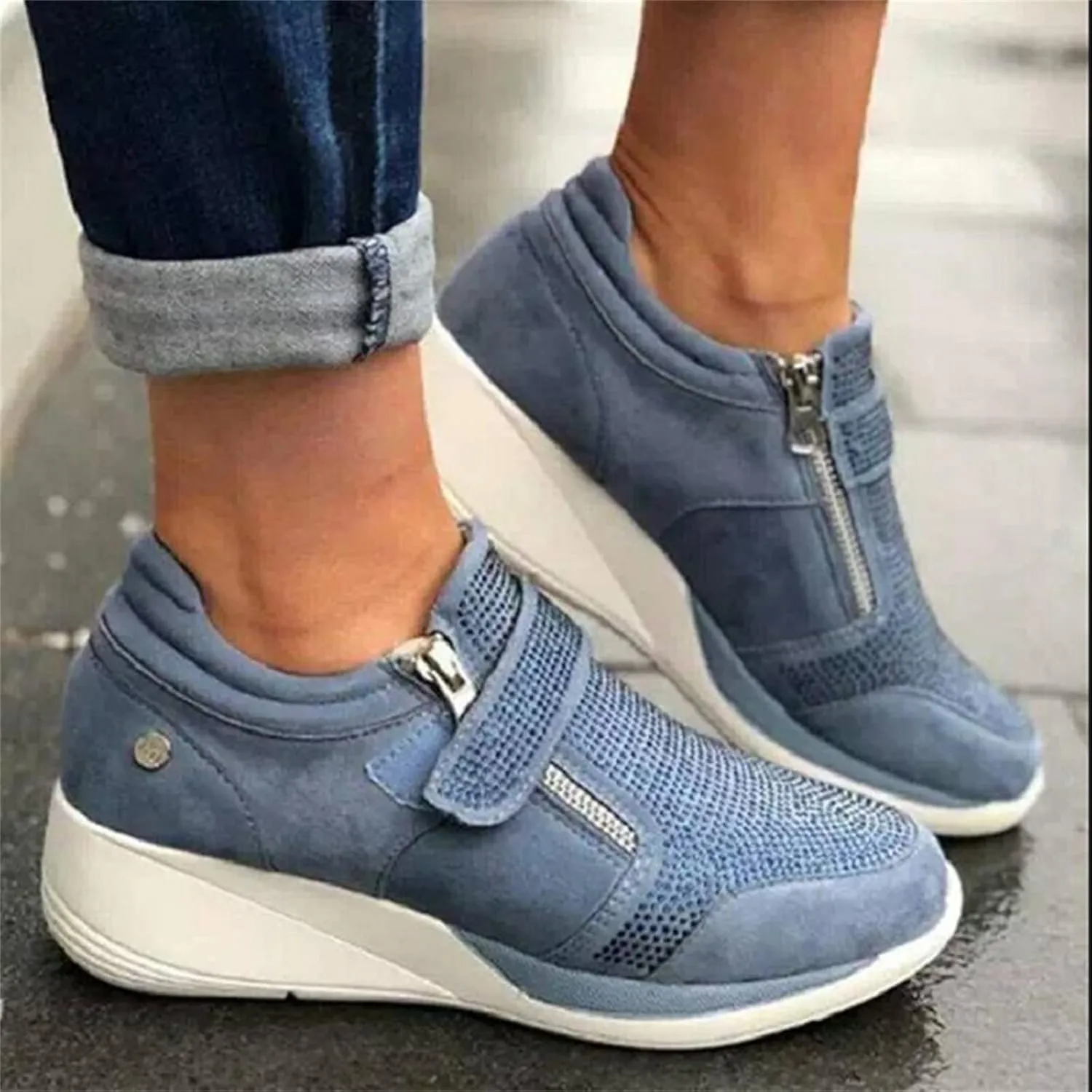 Ladmiple Shoes For Women Sneakers Slip Ons Canvas Shoes Fashion Casual Summer Low Top Platform Walking Flats Loafers