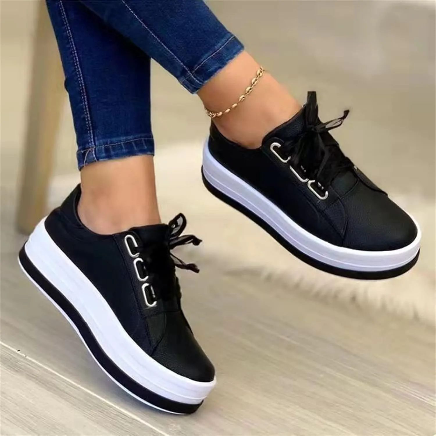 Ladmiple Shoes For Women Sneakers Slip Ons Walking Shoes Lady Platform Loafers Fashion Casual Dressy Summer Flats Shoes